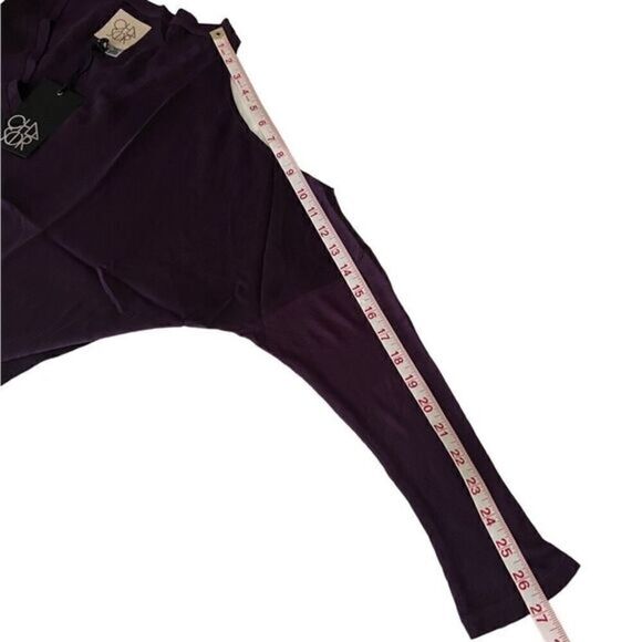 Chaser Plum Silk Cold Shoulder Long Sleeve V Neck Top Size M NWT - Picture 4 of 12